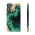 Green Geode in Watercolor - Impact Resistant Phone Case Samsung Galaxy S21 Plus Glossy